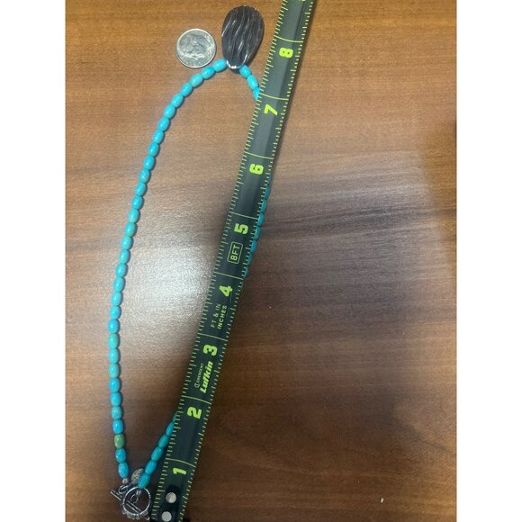 Artisan SDH Necklace .999 Fine Silver Pendant Dyed Gemstone Beads 16 1/2" 17.43g - Picture 5 of 7